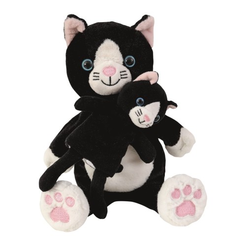 Katze Handpuppe Mutter Cara mit Fingerpuppe Baby Mimi