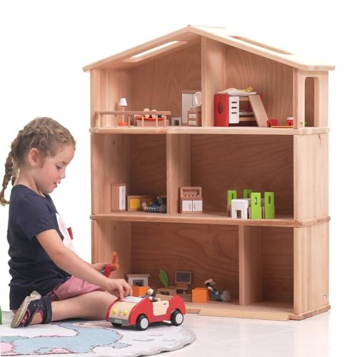 Puppenhaus aus Holz XXL günstig kaufen » 3-stöckig / 6 Zimmer