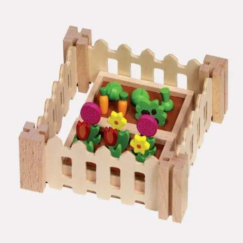 Holzspielzeug Garten |Mein kleiner Garten | Puppenstuben zubehör garten | Puppenstubben Gemüsebett zubehör