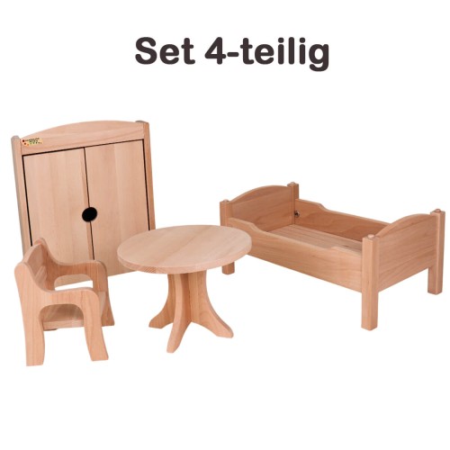 Preview: Set 4-teilig | Stuhl + Tisch + Bett + Schrank  Preview: Set 4-teilig | Stuhl + Tisch + Bett + Schrank