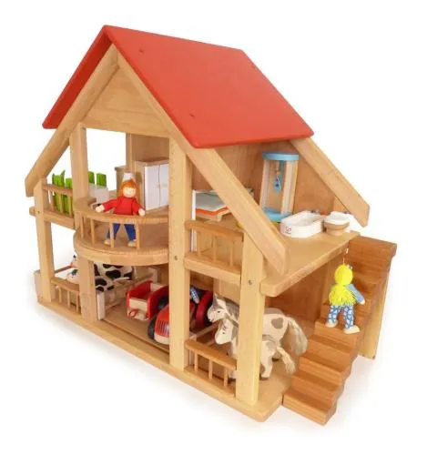 vielseitiges Puppenhaus Puppenstube aus Holz hochwertig verarbeitet, Puppenwohnhaus, Puppe, Puppen, Puppenvilla, Tiere