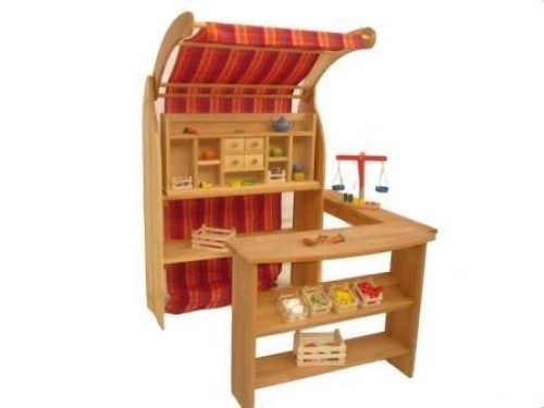 Einseitiger Buche-Spielständer "kleine Lena" | Kinderspielhaus mit Theke | Waldorf Pädagogik