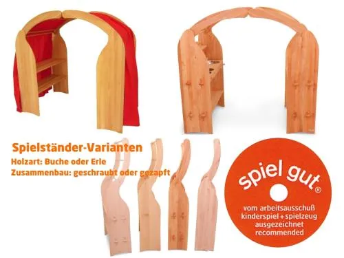 Spielständer-Waldorf "Ole" | Erlen-Holz | Kinder-Spielhaus Zapfen