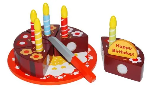 Kinderspielzeug Geburtstags-Kuchen – lecker – als nützliches Spielküchenzubehör oder für den Kaufladen als Kaufladenzubehör