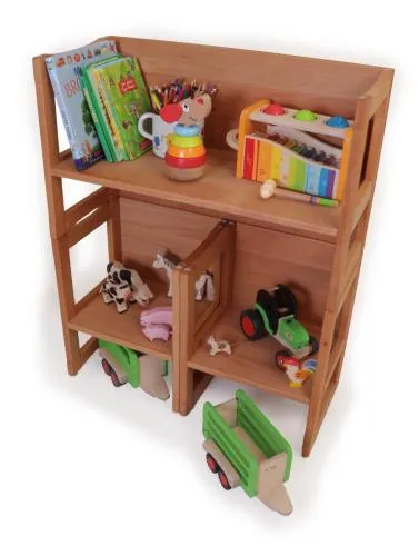 Kinderspielregal, Holz, Bücher, Spielzeuge,