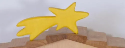 gelb-Krippen-stern-Weihnachts-Holz-detail-wunderschön