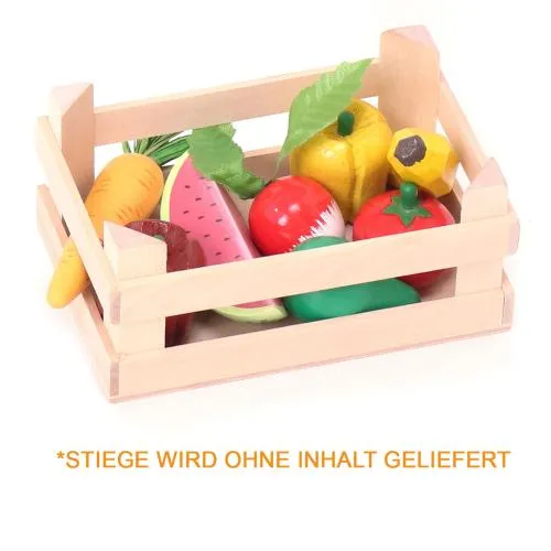 Kinder-Natur-Spielzeug! Spielzeug-Lebensmittel! Kaufladen-Zubehör! Kleinkind-Spielzeug! Obst- Gemüsestiegen-stabil-öko-bio-kindgerecht