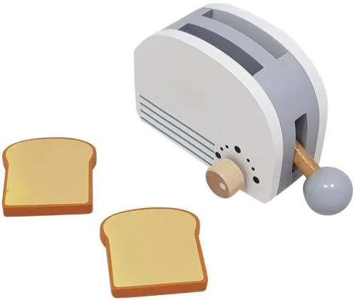Kinderkuechenzubehoer | Toaster-Set weiß | Kaufmannsladen-Zubehör | Fruehstück | Toast |Broetchen PW 2470