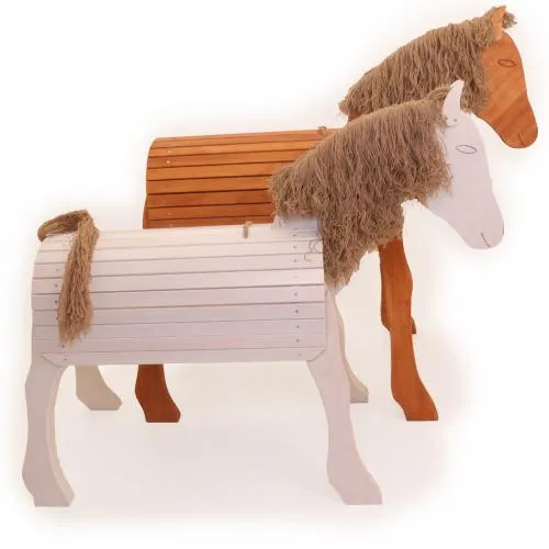 Großes Voltigierpferd "Diamant" | Holzpferd | Outdoorspielzeug | Einhorn