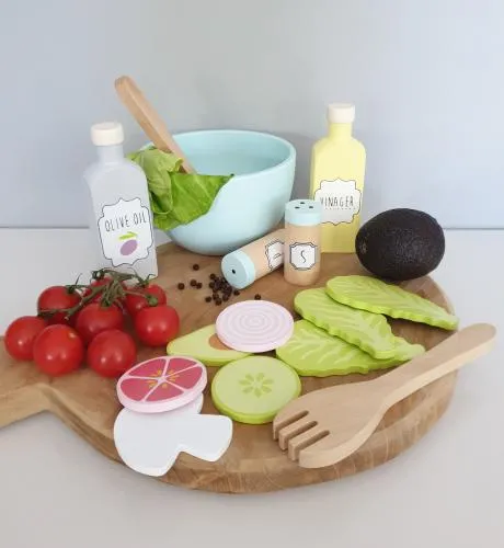 Salat-Set | Kinder-Küchen-Zubehör | Küchen-Lebensmittel | JB-W7134