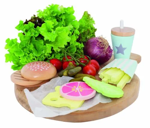 Hamburger-Set | Spiel-Lebensmittel | Kinder-Küchen-Zubehör | JB-W7146