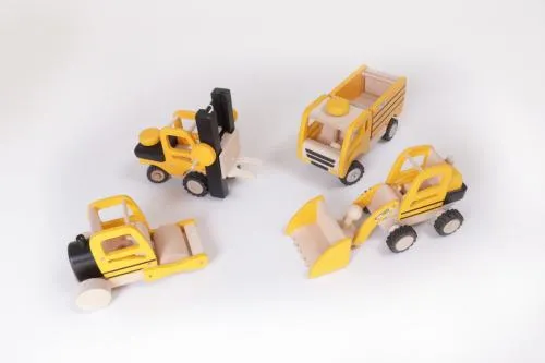 Kinderspielzeug Straßenwalze| Massivholz | Baustellenfahrzeug