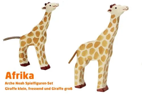 Arche Spielfiguren | Afrika 2 Tier-Paket | Giraffe | Holztiger