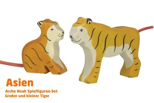 Tiger | Asien 1 Tier-Paket | Arche Spielfiguren | Holztiger