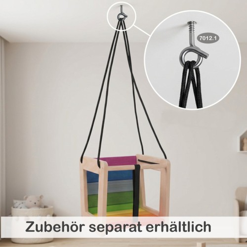 Babyschaukel mit Deckenhaken als Zubehör zur sicheren Befestigung an der Decke