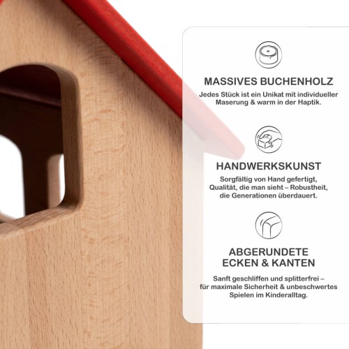 Holz Bauernhof aus massivem Buchenholz – handgefertigt mit abgerundeten Kanten