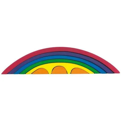 Glückskäfer Brückenbogen Holstbausteine - bunt in Regenbogen Farben