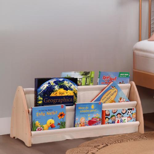 Bücherregal beidseitig aus massiver Buche