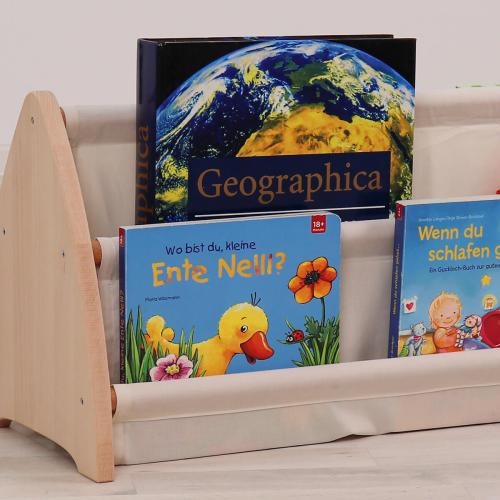 Bücherregal mit Stoff in Natur mit Stoff