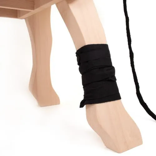 Bandage für Holzpferd groß rot 4er Set | Miniline Fleece Bandage