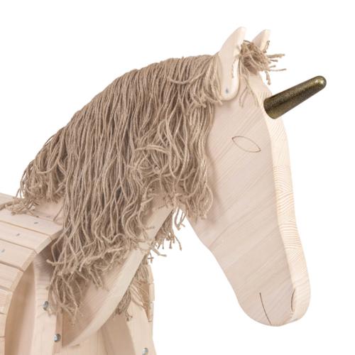 Einhorn für Holzpferd - glitzernd und abnehmbar