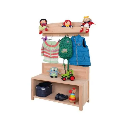 Kinderschuhschrank | Kindergarten-Sitzbank | Kinder-Garderoben-Möbel 8053