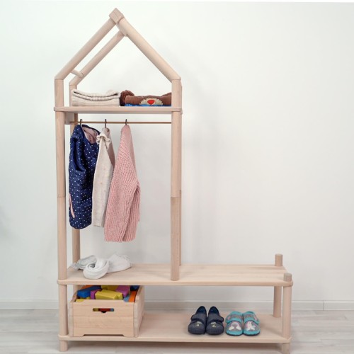 Garderobe mit Kleiderstange - Vorderansicht