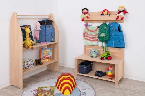 Kinderschuhschrank | Kindergarten-Sitzbank | Kinder-Garderoben-Möbel 8053