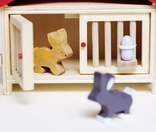 Hasenstall Kinderspielzeug | Kids bauernhof |Kaninchenstall | Holzspielzeug für Kleinkinder
