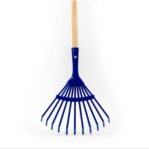 Blaue Laubharke oder Rechen für Kinder