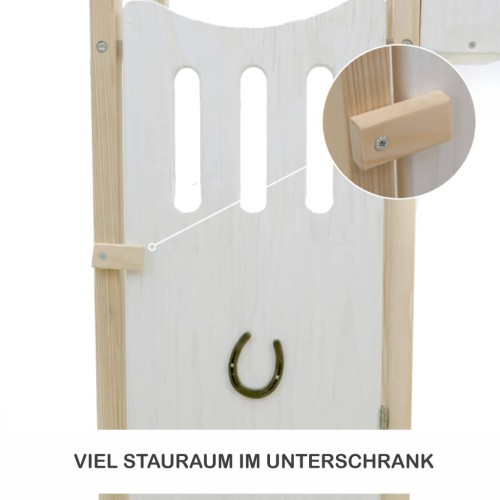 Saloon-Tür aus Holz mit Hufeisen am Hobby Horse Stall – authentisches Stallgefühl für fantasievolles Rollenspiel