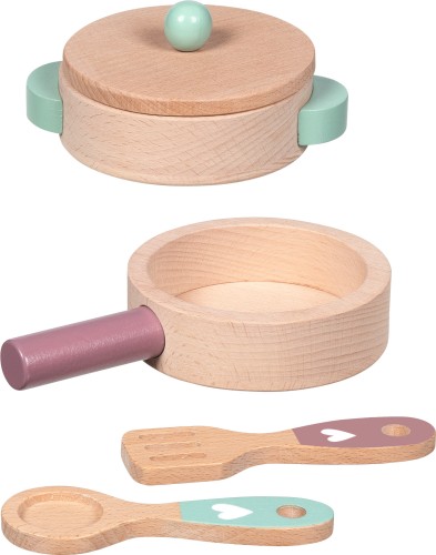 Kochset aus Holz für Kinder