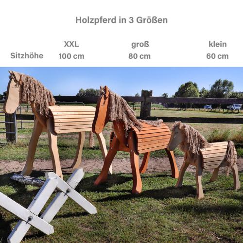 Holzpferd in 3 Größen - XXL, groß und klein