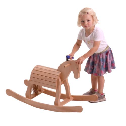 Holzpferd Fohlen für das Kinderzimmer - Stockmaß 30 cm (Größenvergleich Hoppy 7020)