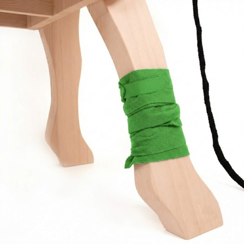 Fleece Bandage grün - Für Voltigier Holzpferd