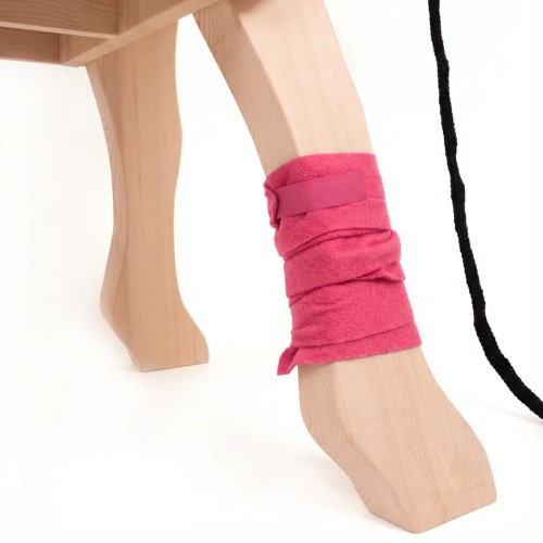 Fleece Bandage rosa pink - Für Voltigier Holzpferd