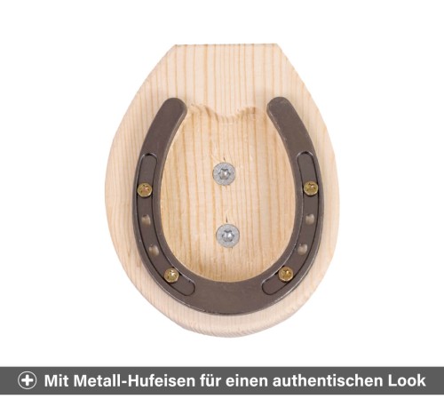 Holzpferd Putz-Hufe mit Metall-Hufeisen - Authentischer Look