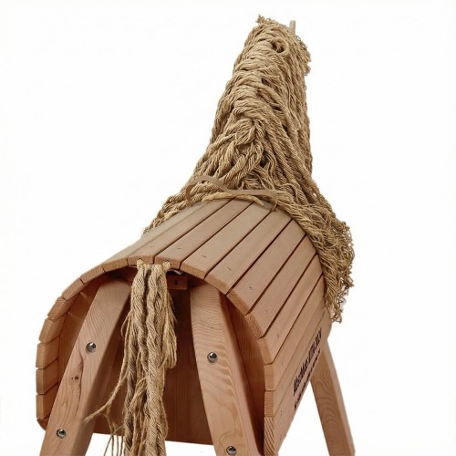 Sisal Mähne für HoHolzpferd mit Mähne - Rückenansicht