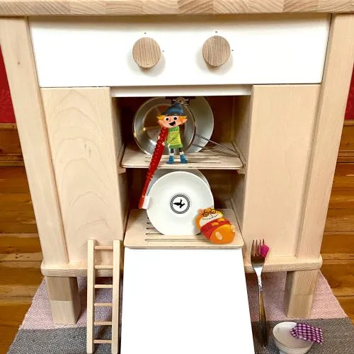 Jeppes Wichtel-Küche | 4-seitig bespielbare Kinderküche Cinderella | mit Wichtel-Haus