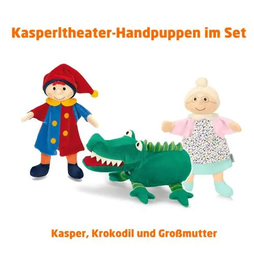 Kasper-Großmutter-Krokodil im Set | Kaspertheater-Figuren | Sterntaler Handpuppen