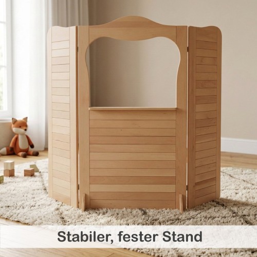 Kasperletheater stabiler Stand Kippschutz Füße Holz Puppentheater sicher
