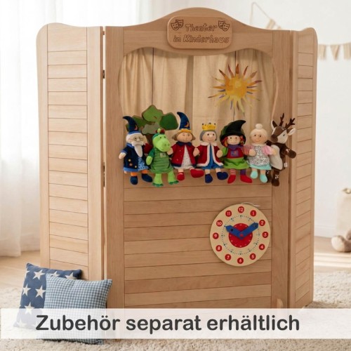 Kasperletheater Zubehör Handpuppen Set Uhr Bühnenbild separat erhältlich