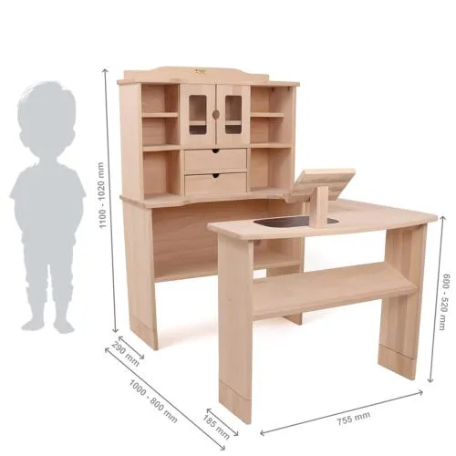Kita Kaufladen aus Holz - Kaufmannsladen für den Kindergartenbedarf K 3011