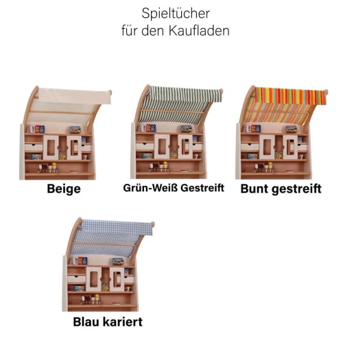 Kaufladen Spieltuch in verschiedenen Farben erhältlich - Mit Kaufladen Ansicht