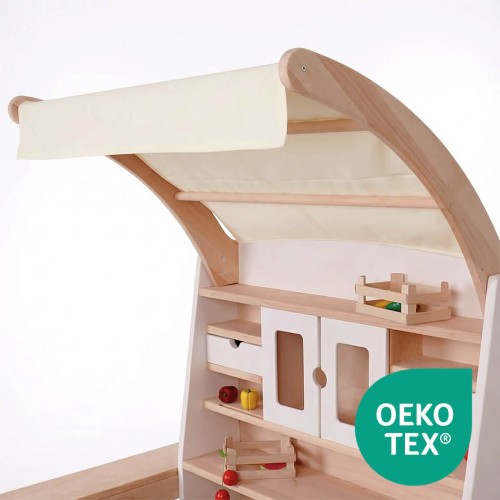 Kaufladen Tuch in Baumwolle - rot weiß kariert