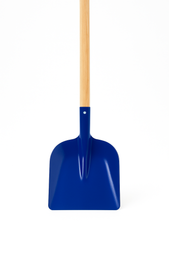 Kinder-Flachrandschaufel Holsteiner in Blau mit Holzstiel, 70 cm lang – ideales Gartenspielzeug für Kinder
