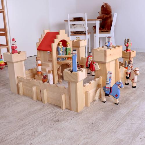 Kinder Ritterburg Schloss - Mit Holztreppe und Wehrtürmen