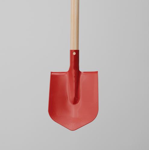 Roter Kinder-Spaten mit 70 cm Holzstiel und Metall-Spitzblatt – ideal für Garten, Sandkasten und Outdoor-Spiel