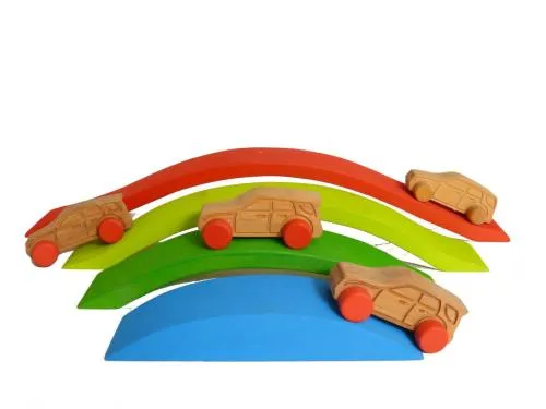 4-teilig Holz-Brückenbogen bunt Lernspielzeug Bauklötze Autobrücke Bauklotz Kleinkind-Spielzeug Baby-Spielzeug