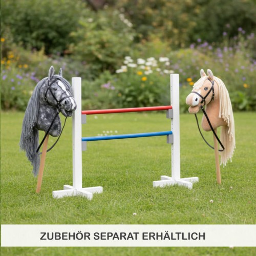 Kinder Springhürde aus Holz mit Hobbyhorse Zubehör wie Steckenpferd und Spielmaterial